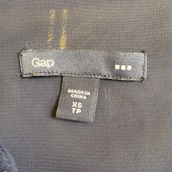 GAP Navy Blue lined Dress elastic waist embroidered detailing 3/4 Sleeves XS - Picture 6 of 7